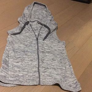 Grey Athleta split back zip up vest